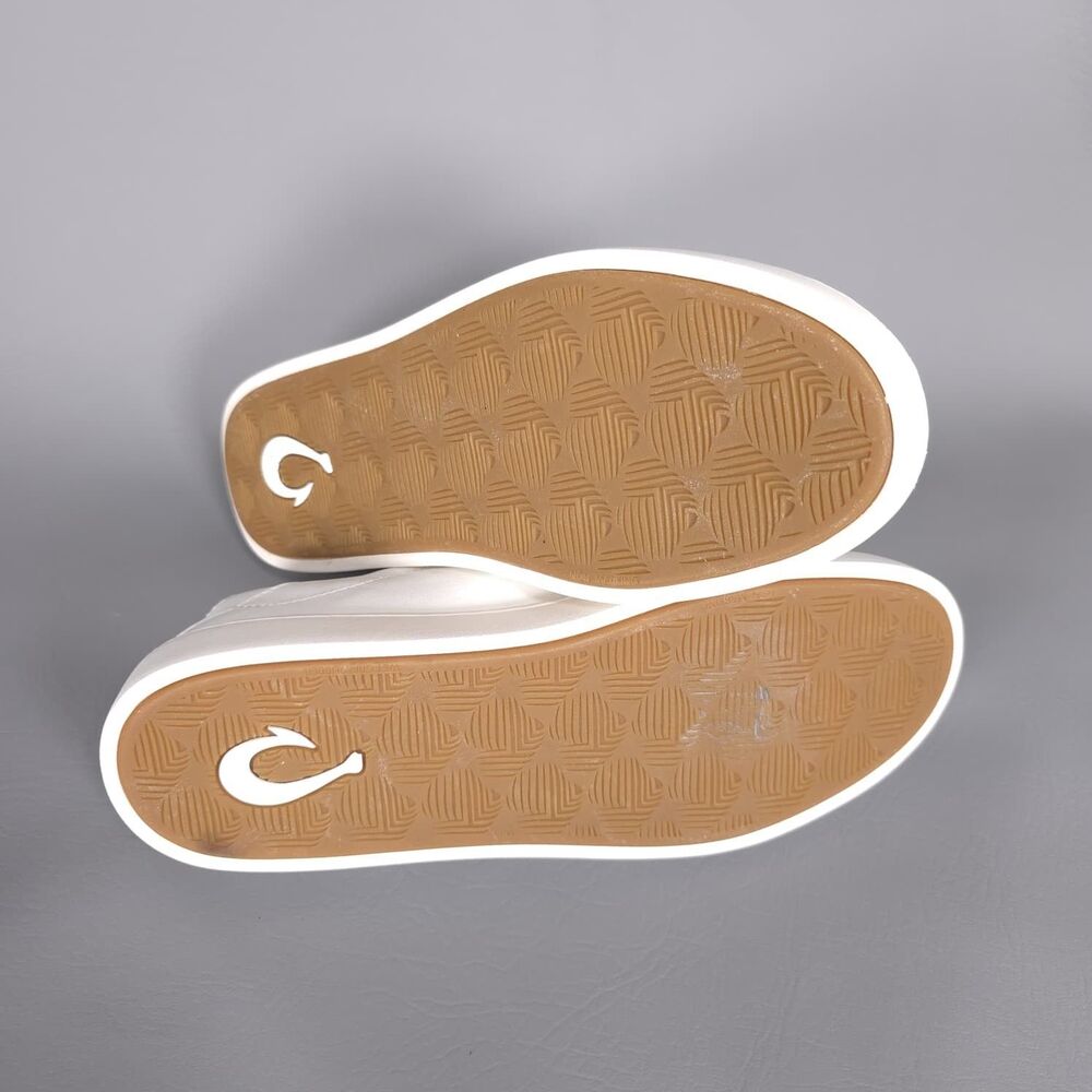OLUKAI PEHUEA LI ILI New Bright White LEATHER Everyday Sneakers 9 Women Comfort - Picture 11 of 11